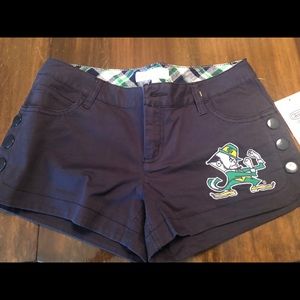 Notre Dame Women’s Shorts. NWT Size 9